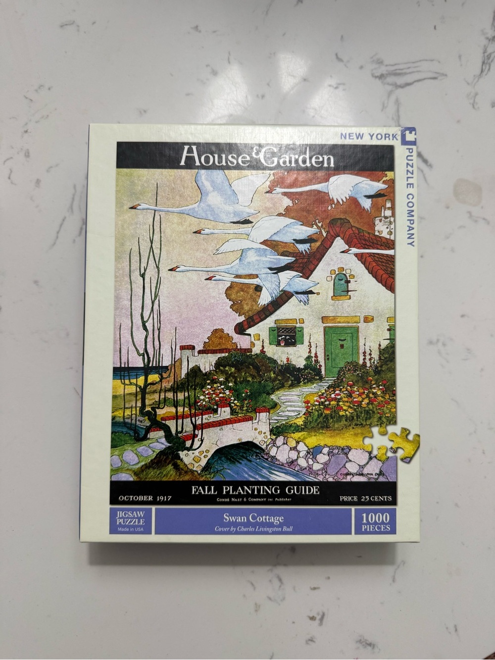 House & Garden Swan Cottage 1000-Piece Jigsaw Puzzle – White & Blue